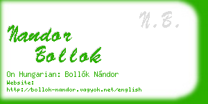 nandor bollok business card